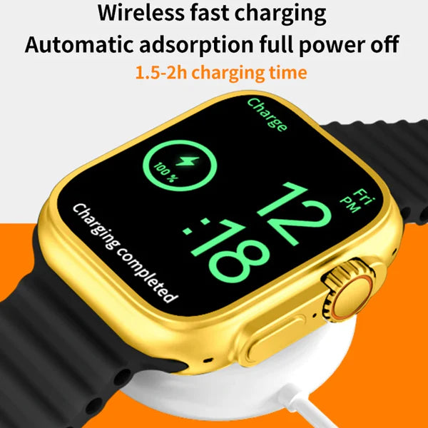 Gold Ultra Watch - with Sports & Health Tracker,GPS, NFC, and Wireless Charging